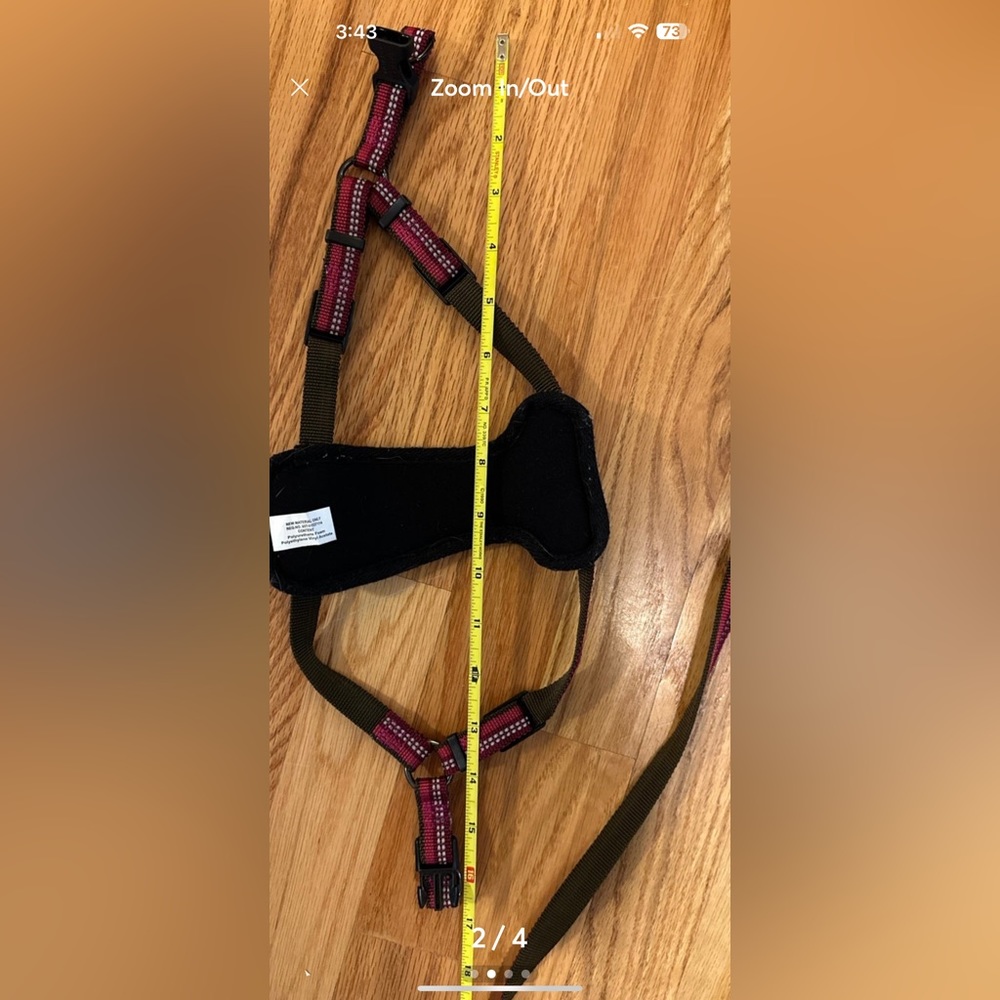 Small Dog Harness , Matching Leash and 2 Metal Bowls